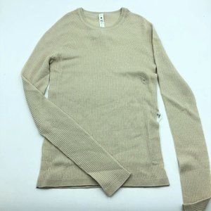 New with Tags Women's Merino Wool Long Sleeve Light Sweater In Tan LW3GK8S